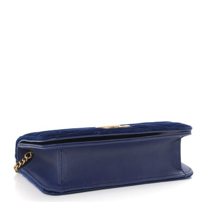 Gucci Velvet Matelasse GG Marmont Mini Bag Cobalt Blue 4 of 9
