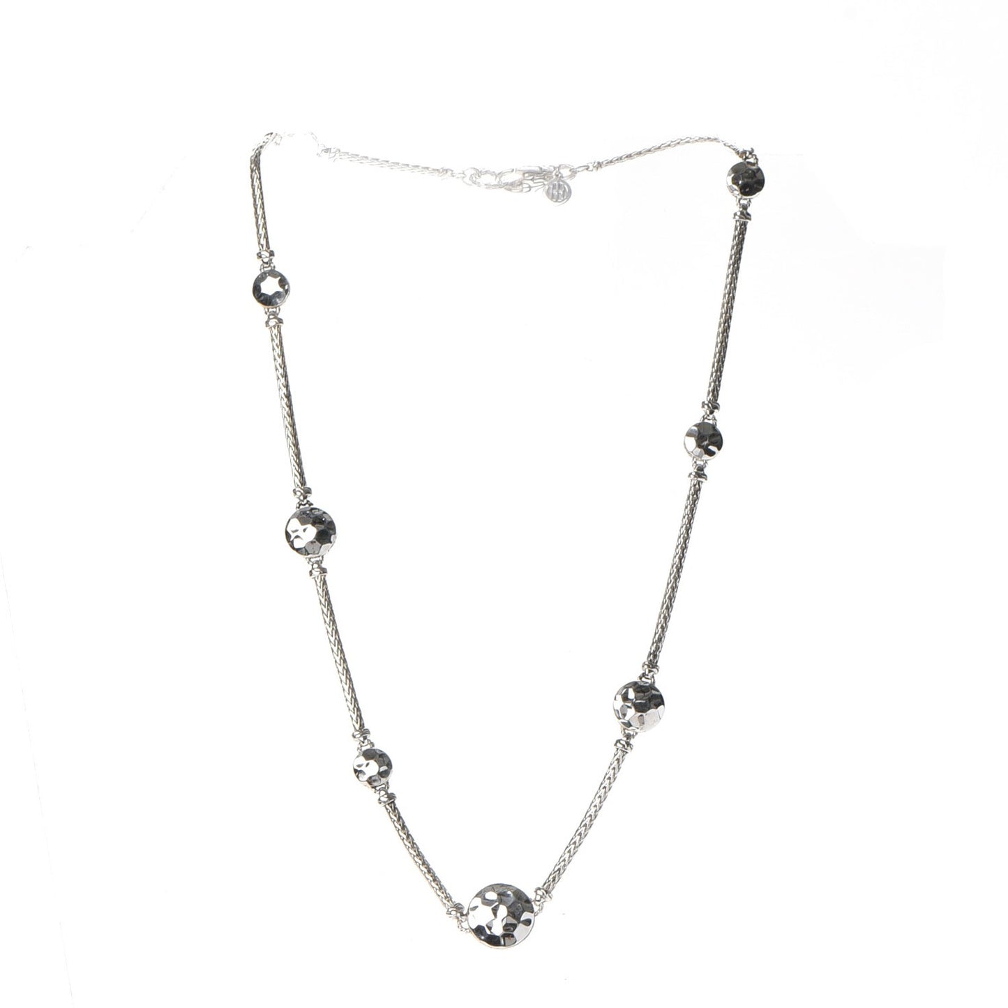 Sterling Silver Palu Disc Station Necklace 18"
