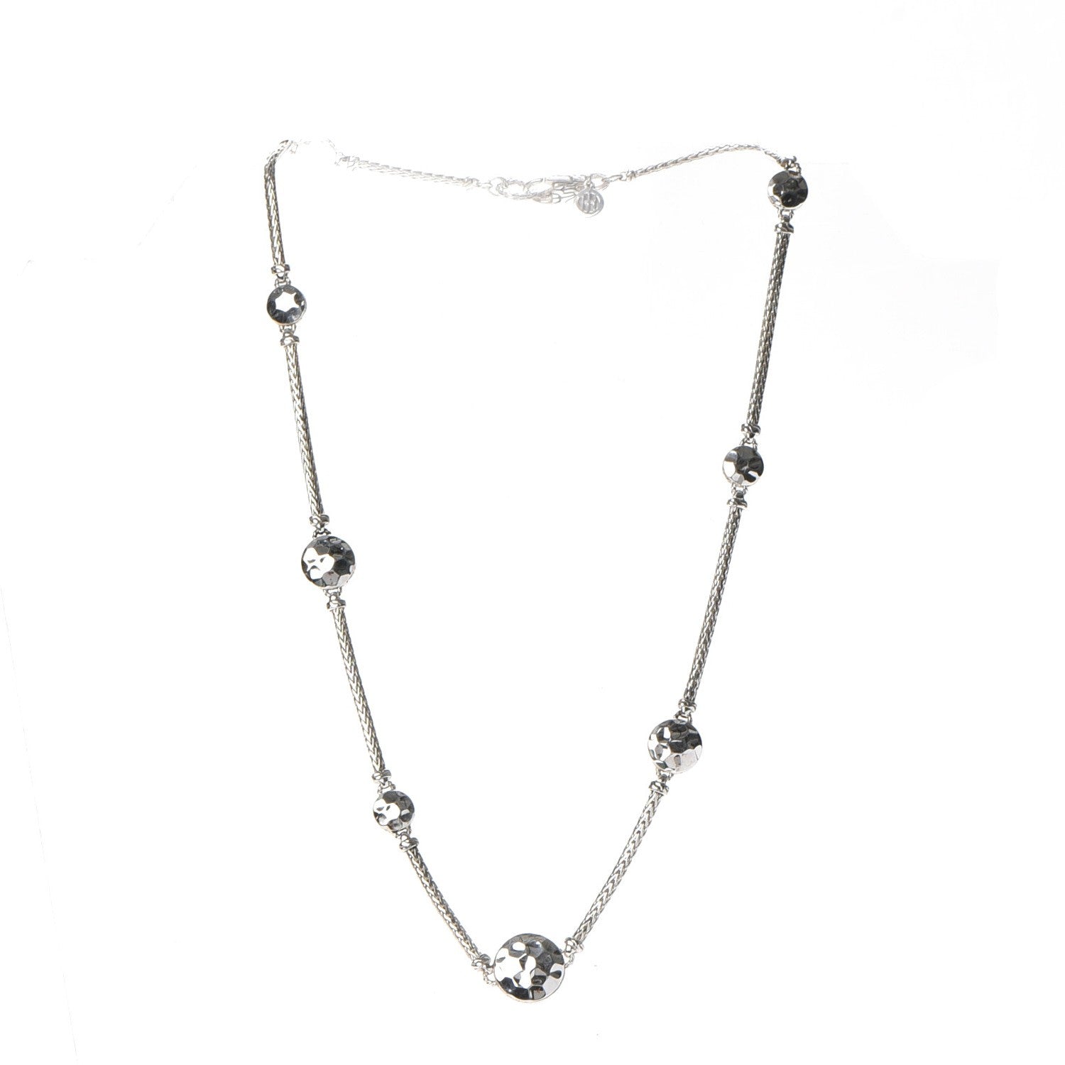 John Hardy Sterling Silver Palu Disc Station Necklace 18" 3 of 6