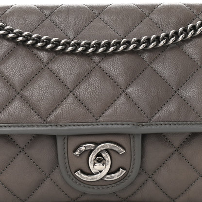 Chanel Calfskin Medium Casual Riviera Flap Dark Grey 10 of 10