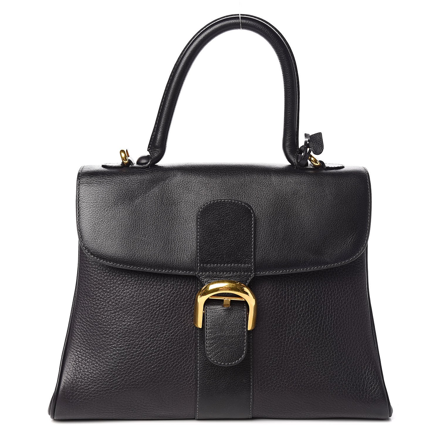 Delvaux Grained Calfskin MM Brillant Satchel Black 1 of 15