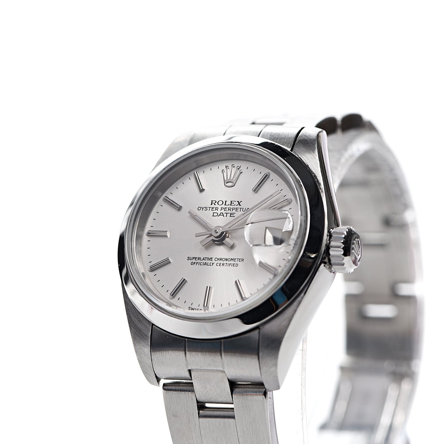 Stainless Steel 26mm Oyster Perpetual Date Watch Silver 79160