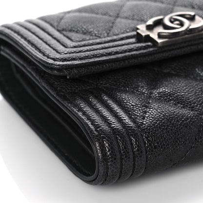 Chanel Caviar Quilted Compact Boy Wallet Anthracite 8 of 10
