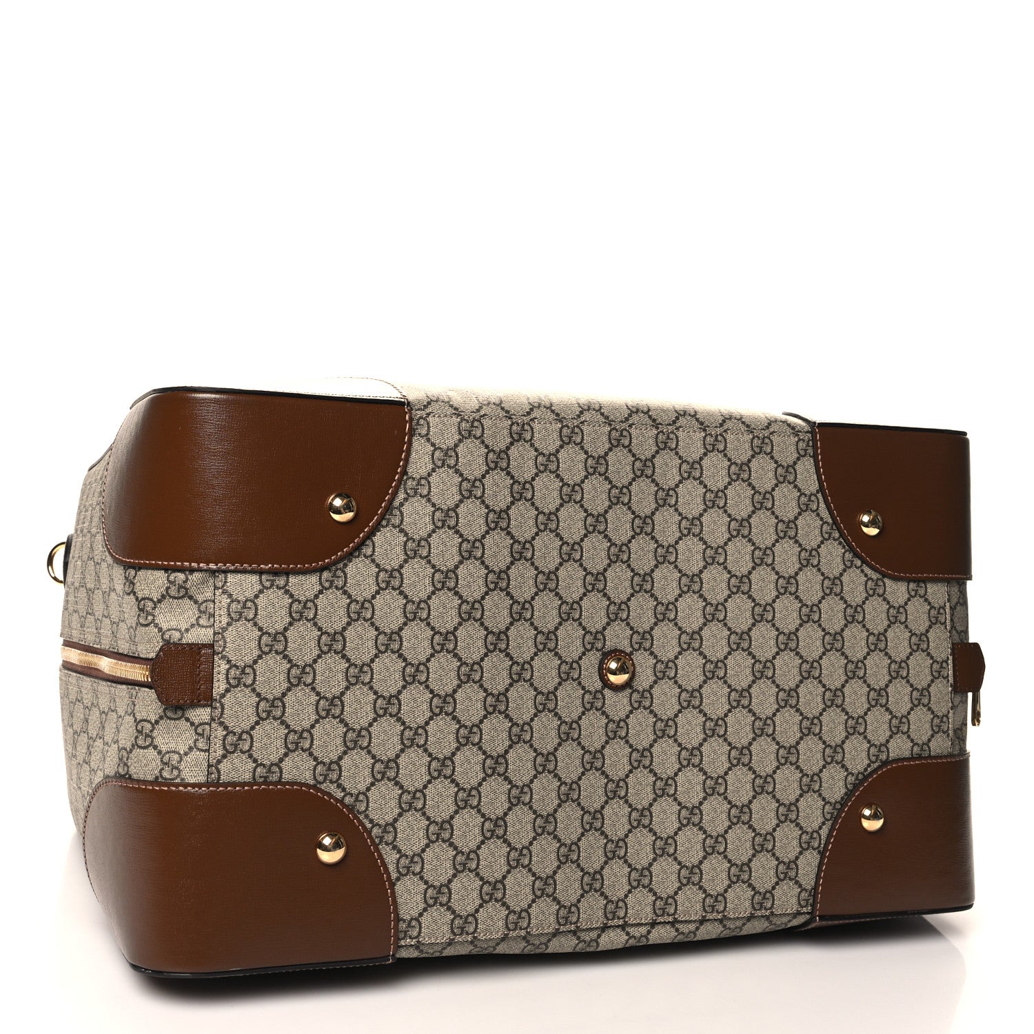 Gucci GG Supreme Monogram Azalea Calfskin Retro Interlocking G Duffle Bag Beige Ebony Brown Sugar 3 of 12