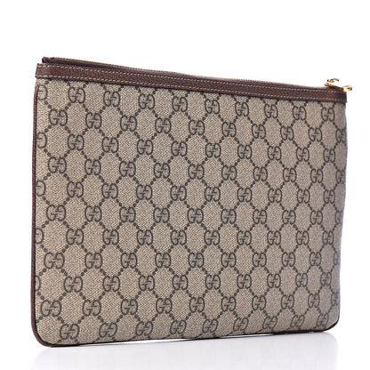 Gucci GG Supreme Monogram Large Ophidia Pouch Clutch Brown 3 of 7