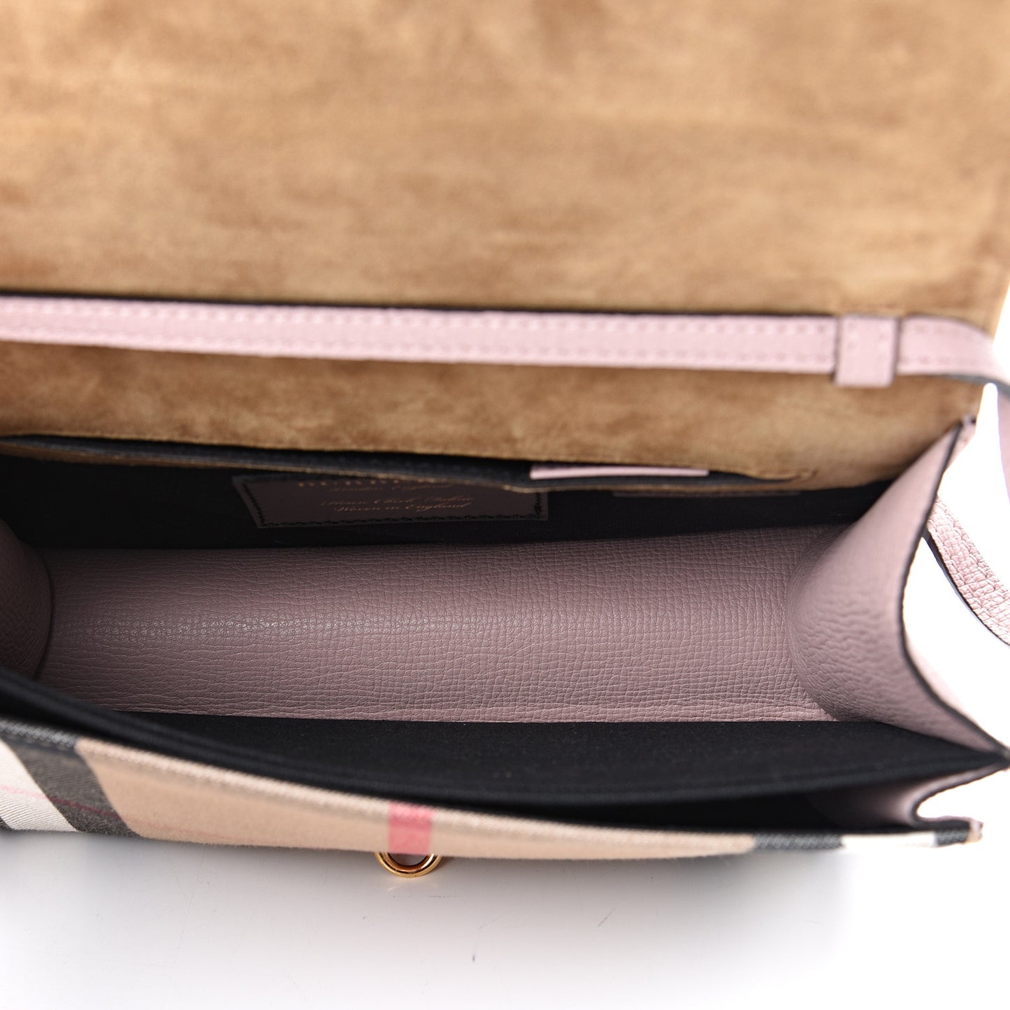 Derby Calfskin House Check Small Macken Crossbody Bag Pale Orchid