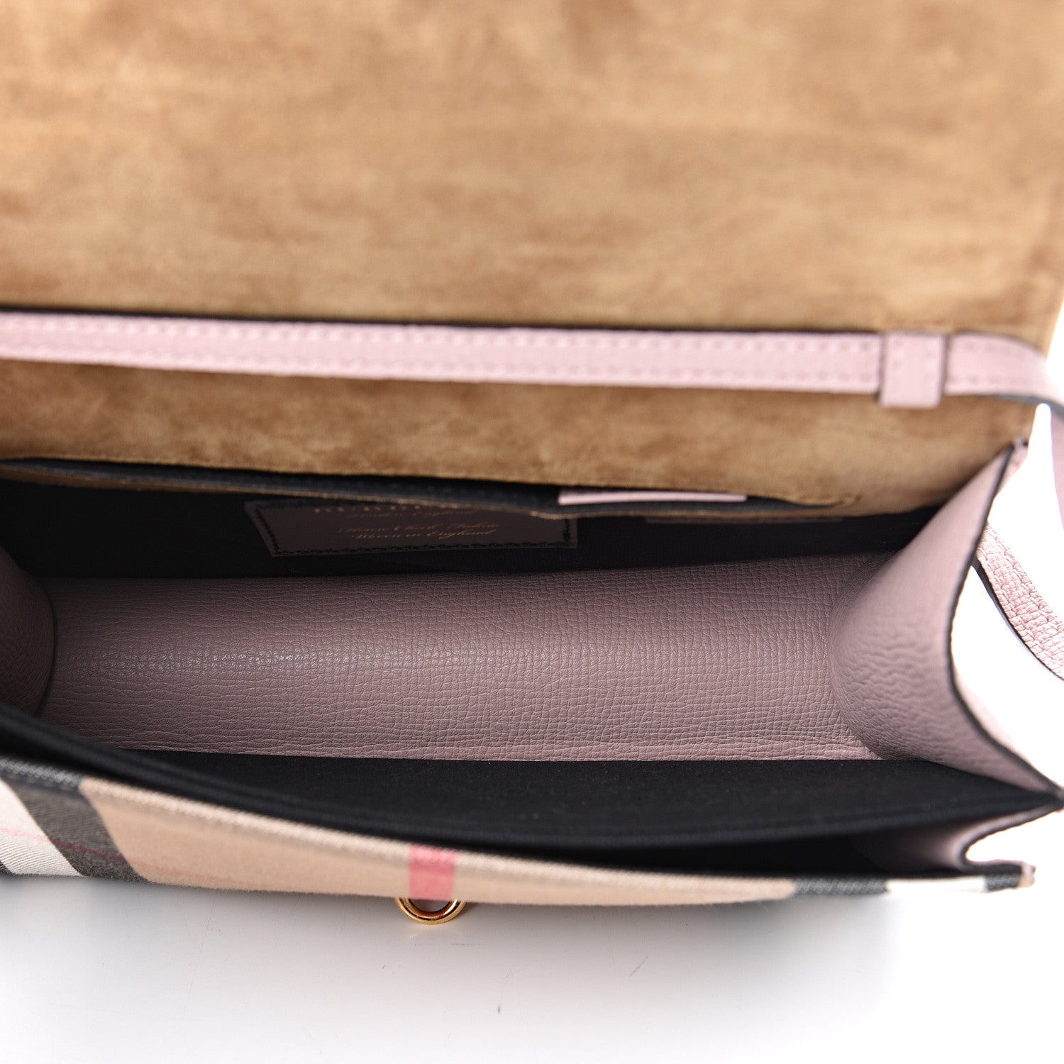 Burberry Derby Calfskin House Check Small Macken Crossbody Bag Pale Orchid 4 of 10