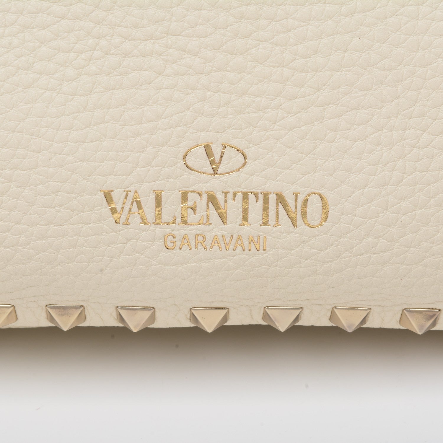 Valentino Garavani Pebbled Calfskin Medium Rockstud Tote Light Ivory 7 of 8