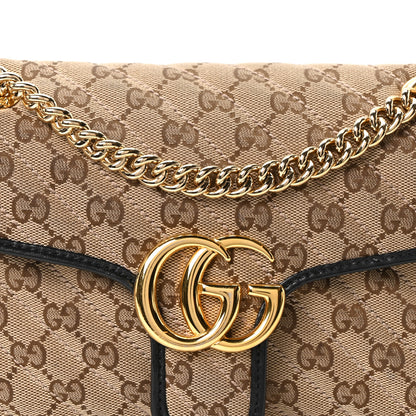 Gucci Monogram Matelasse Diagonal Small GG Marmont Shoulder Bag Beige Black 8 of 10