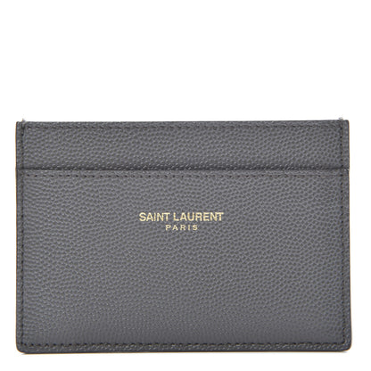 Saint Laurent Grain De Poudre Card Case Earth 1 of 8