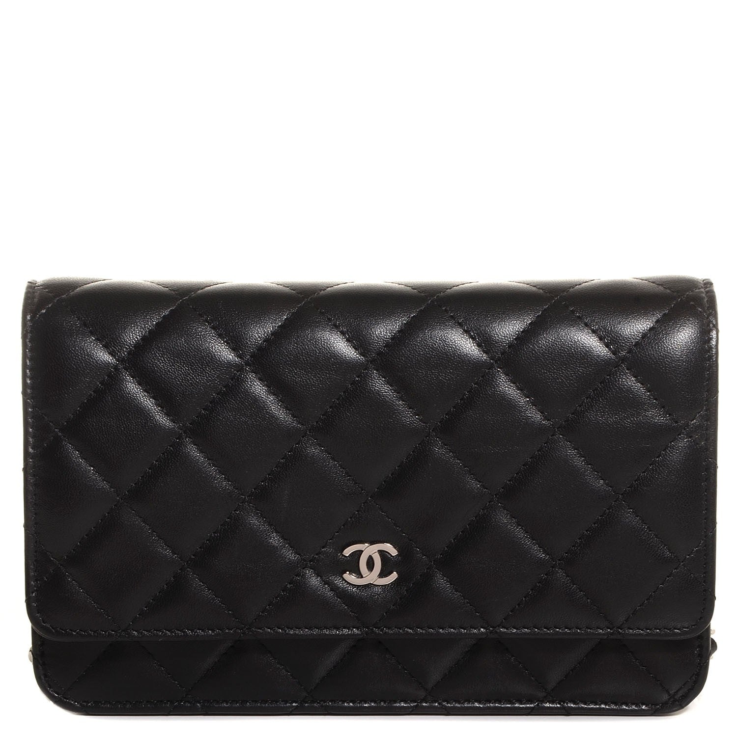Chanel Lambskin Quilted Wallet On Chain WOC Black 1 of 9