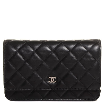 Chanel Lambskin Quilted Wallet On Chain WOC Black 1 of 9