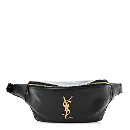 Saint Laurent Grain De Poudre Monogram Belt Bag Black 1 of 12