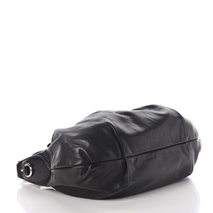 Prada Soft Calf Pleated Hobo Black 6 of 8