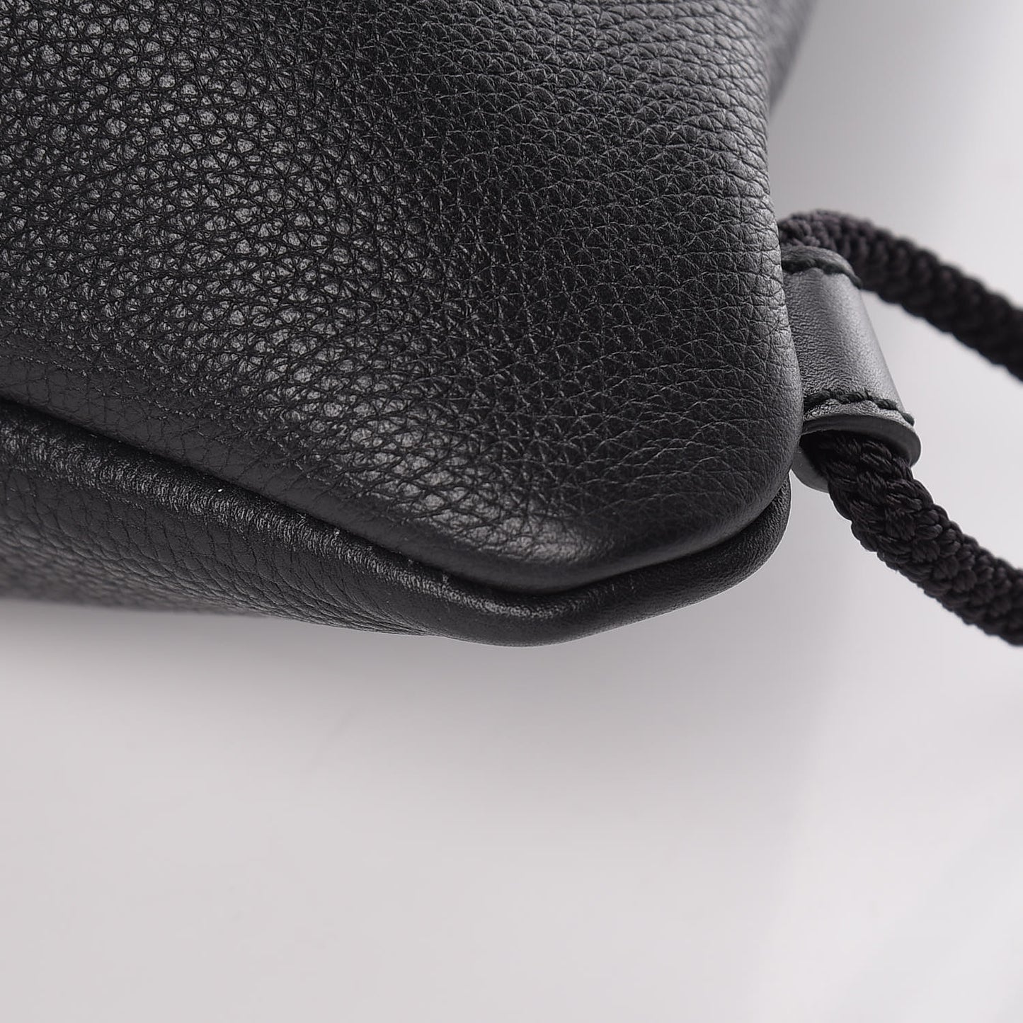 Calfskin Coco Capitan Logo Drawstring Backpack Black