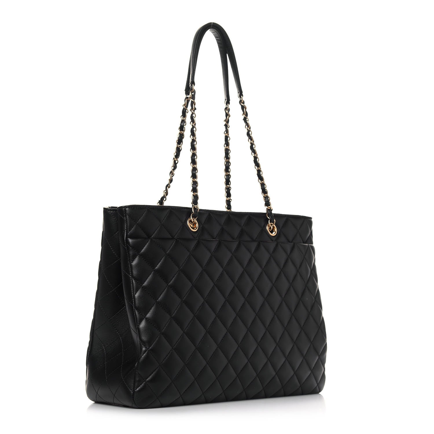Chanel Calfskin Quilted Large Classic Shopping Tote Black 3 of 12
