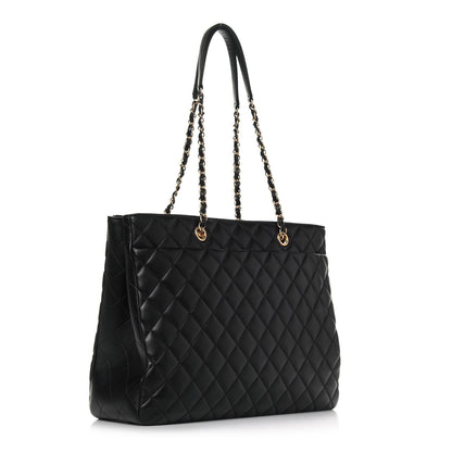 Chanel Calfskin Quilted Large Classic Shopping Tote Black 3 of 12