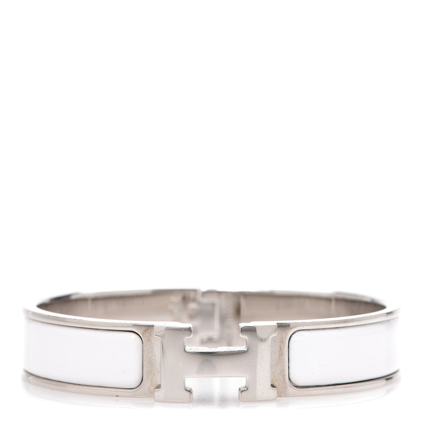 Enamel Narrow Clic Clac H Bracelet White