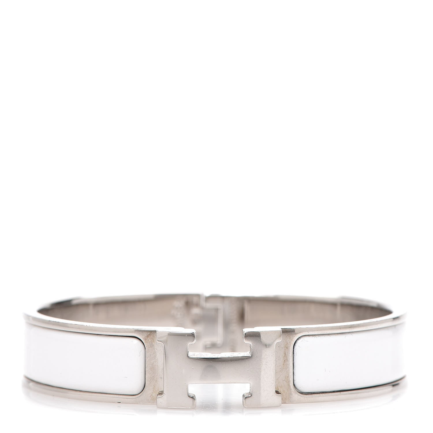 Hermes Enamel Narrow Clic Clac H Bracelet White 1 of 4