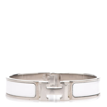 Hermes Enamel Narrow Clic Clac H Bracelet White 1 of 4