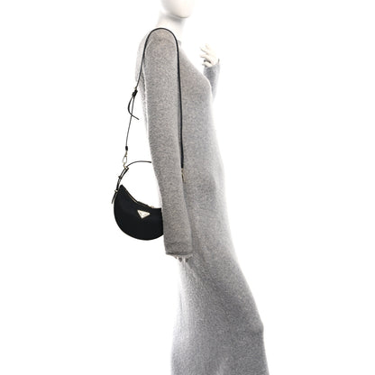 Prada Re-Nylon Spazzolato Mini Arque Shoulder Bag Black 2 of 10