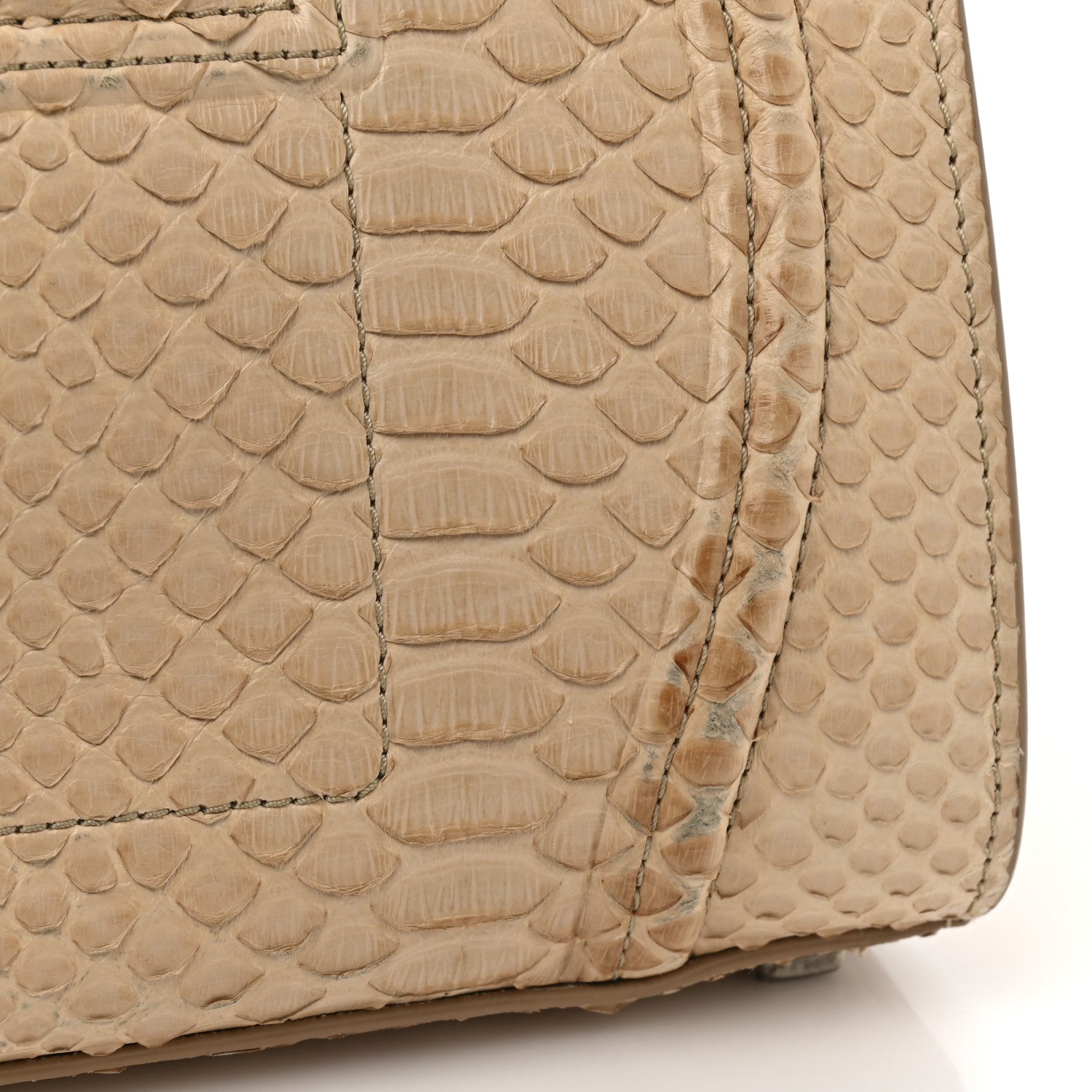 Celine Snakeskin Medium Phantom Luggage Beige 11 of 12