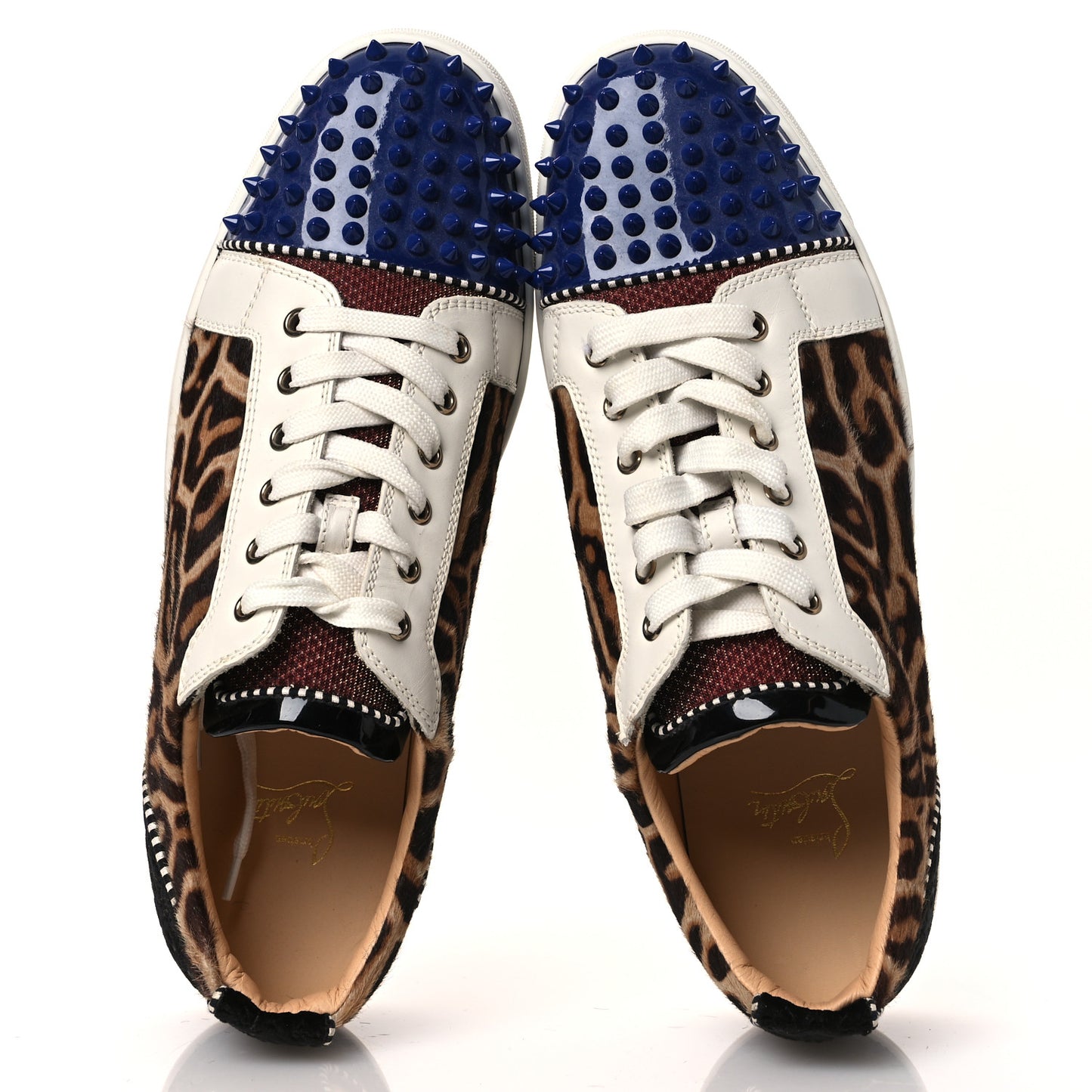 Calfskin Patent Spikes Mens Loubikick Flat Sneakers 45 Multi