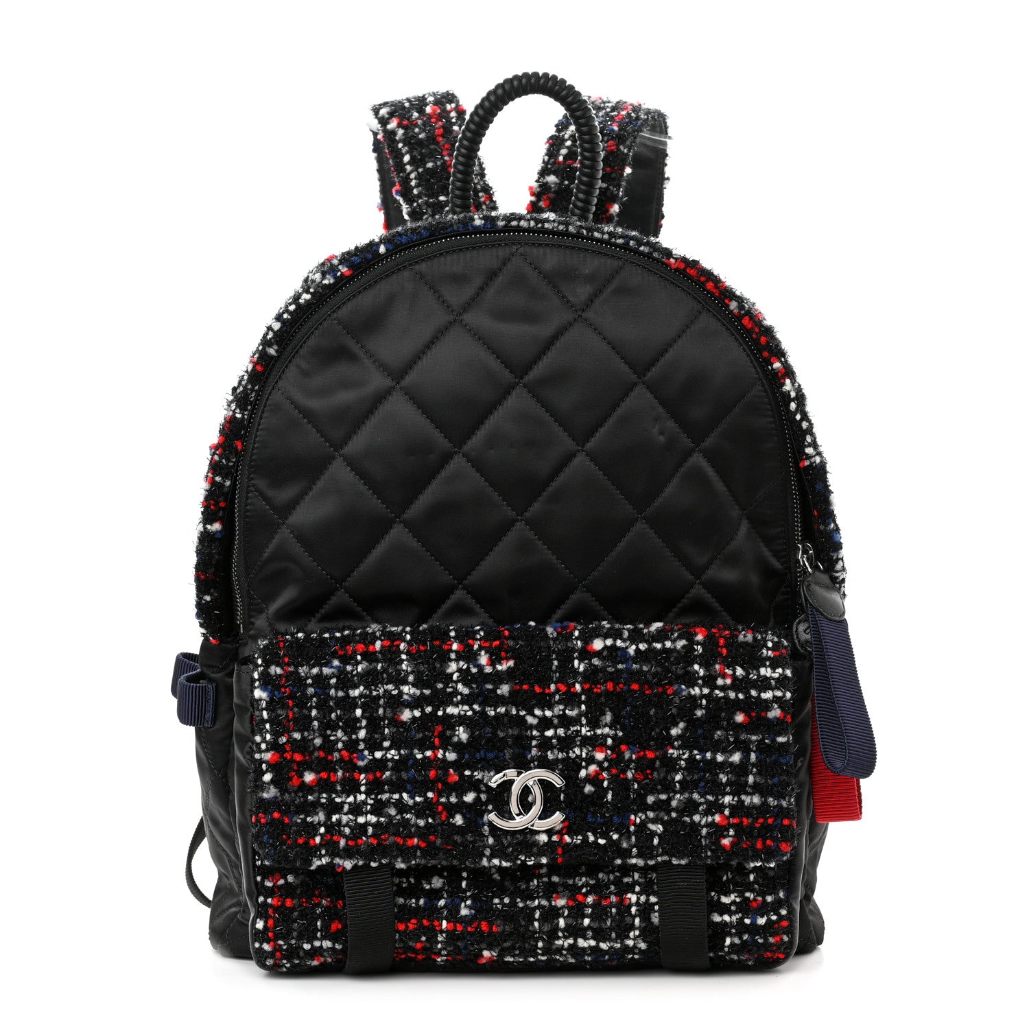 Chanel Tweed Nylon Quilted Astronaut Essentials Backpack Black Multicolor 1 of 10