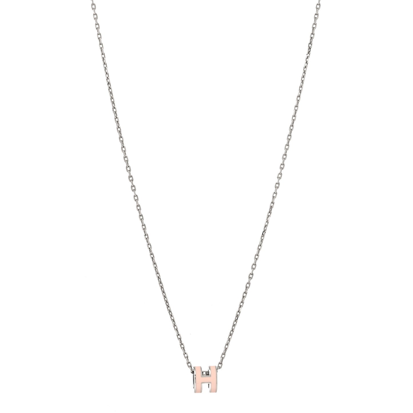 Palladium Mini Pop H Pendant Necklace Rose Dragee