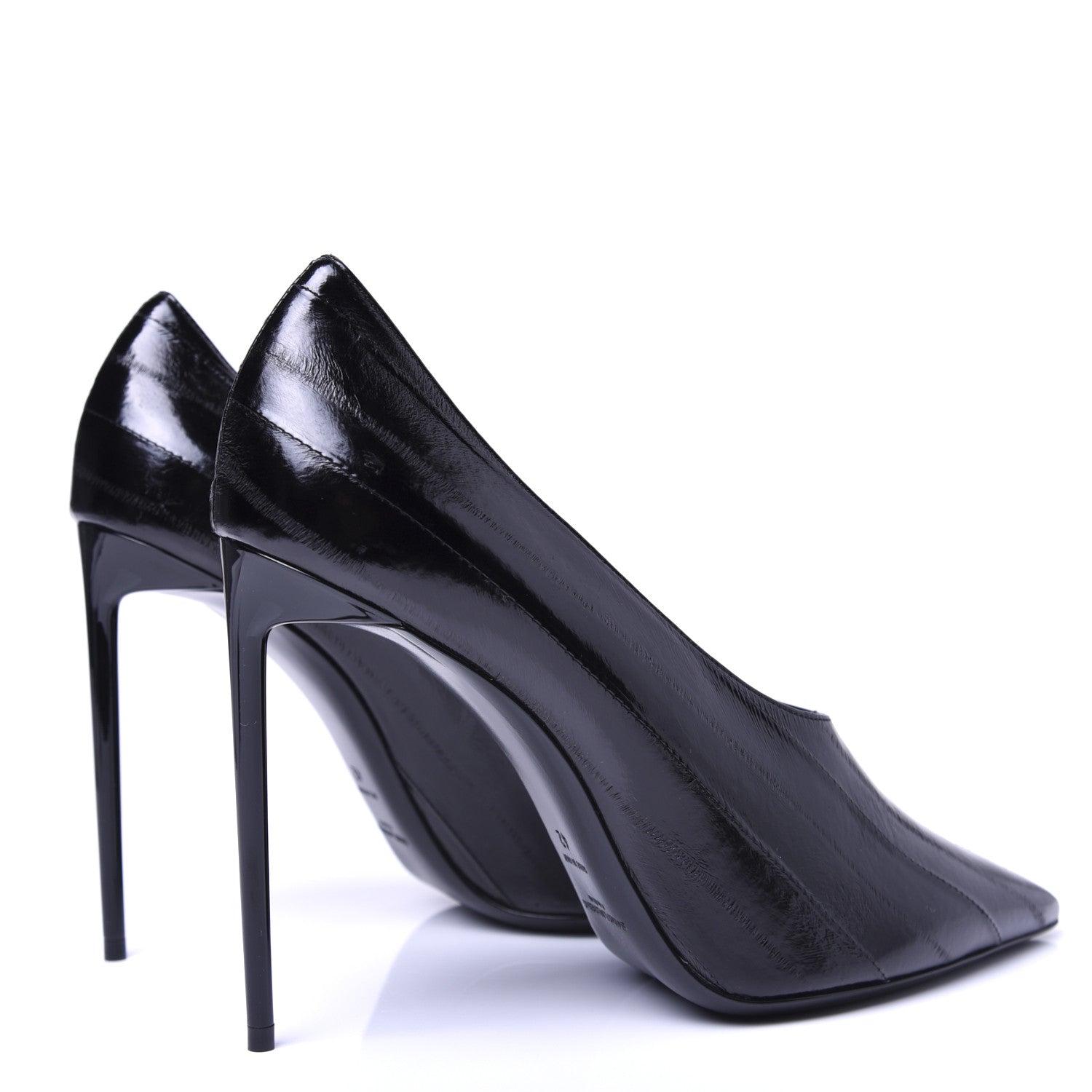 Saint Laurent Shiny Eel Teddy High Vamp 105 Pumps 42 Black 2 of 14