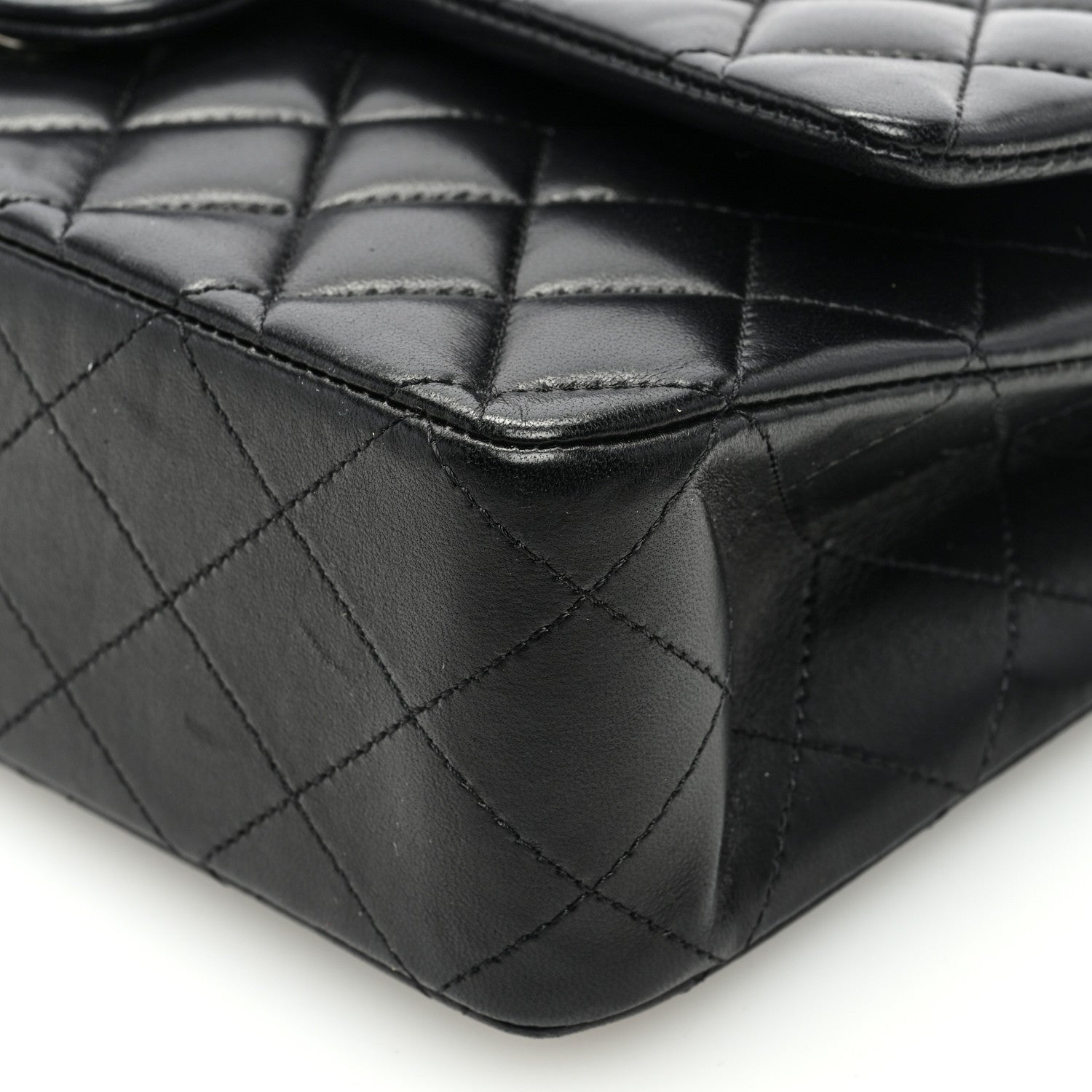 Chanel Lambskin Quilted Medium Double Flap Black 10 of 11