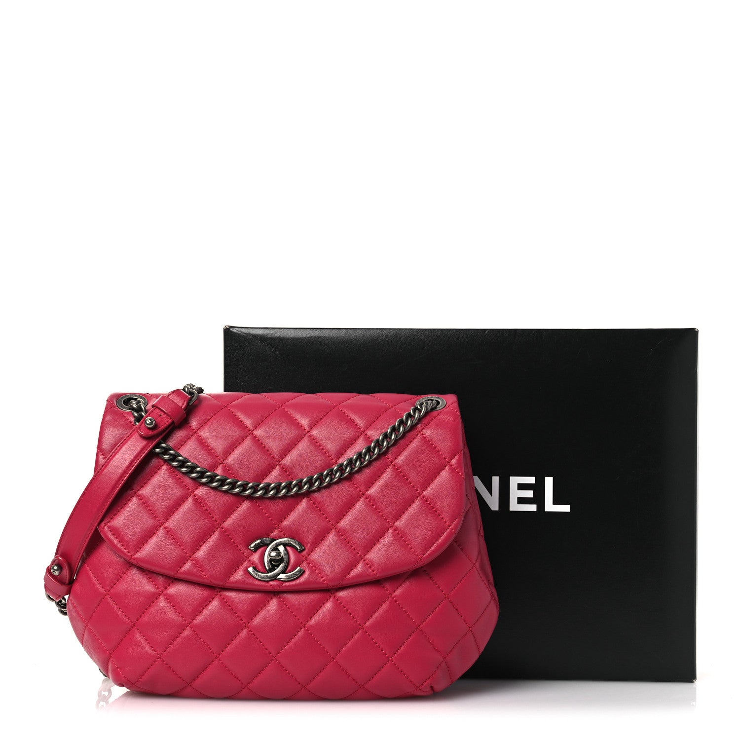 Chanel Lambskin Quilted Large Daily Supple Flap Dark Pink 15 of 15