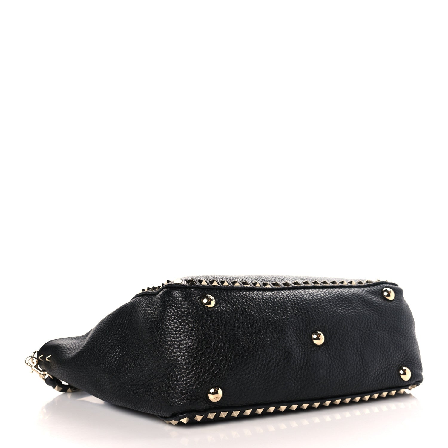 Valentino Garavani Pebbled Calfskin Medium Rockstud Tote Black 4 of 8