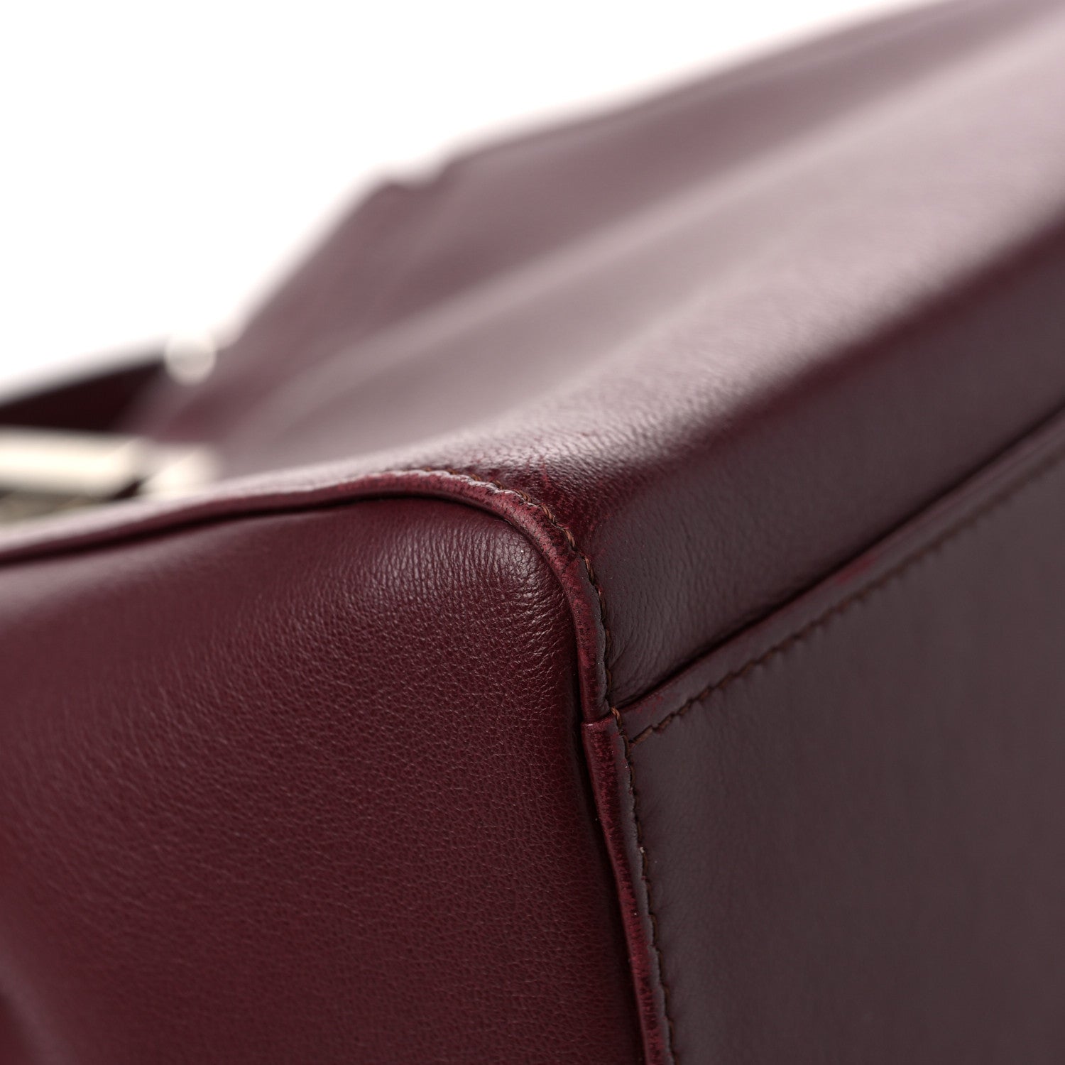 Fendi Nappa Mini Peekaboo Iconic Satchel Bordeaux 10 of 11