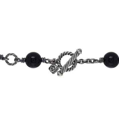 David Yurman Sterling Silver Black Onyx Pearl Bijoux Necklace 3 of 4
