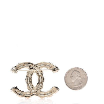 Chanel Crystal Pearl CC Dazzling Domino Brooch Gold 2 of 4