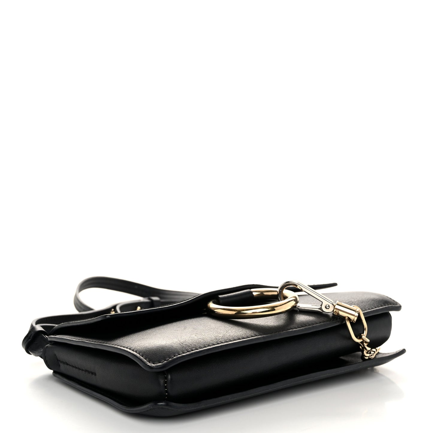 Suede Calfskin Small Faye Shoulder Bag Black
