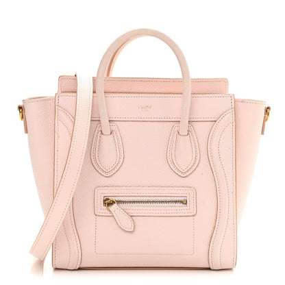Celine Drummed Calfskin Nano Luggage Pale Pink 1 of 16