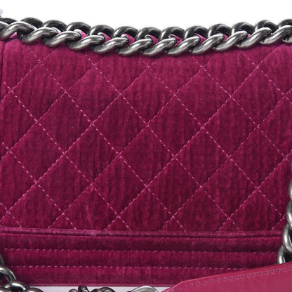 Chanel Velvet Quilted Small Boy Flap Fuchsia 8 of 11