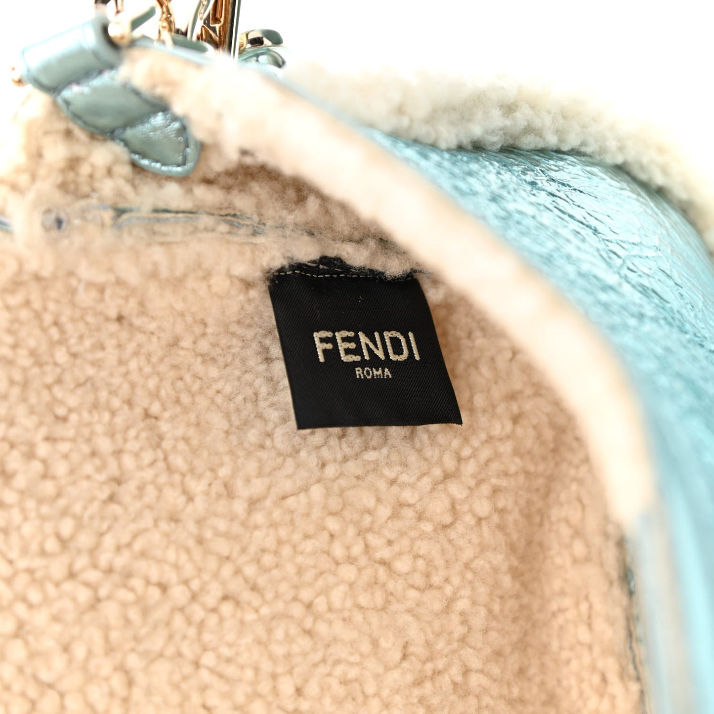 Metallic Lambskin Sheepskin Fur Re-Edition 2005-2006 Baguette Light Blue