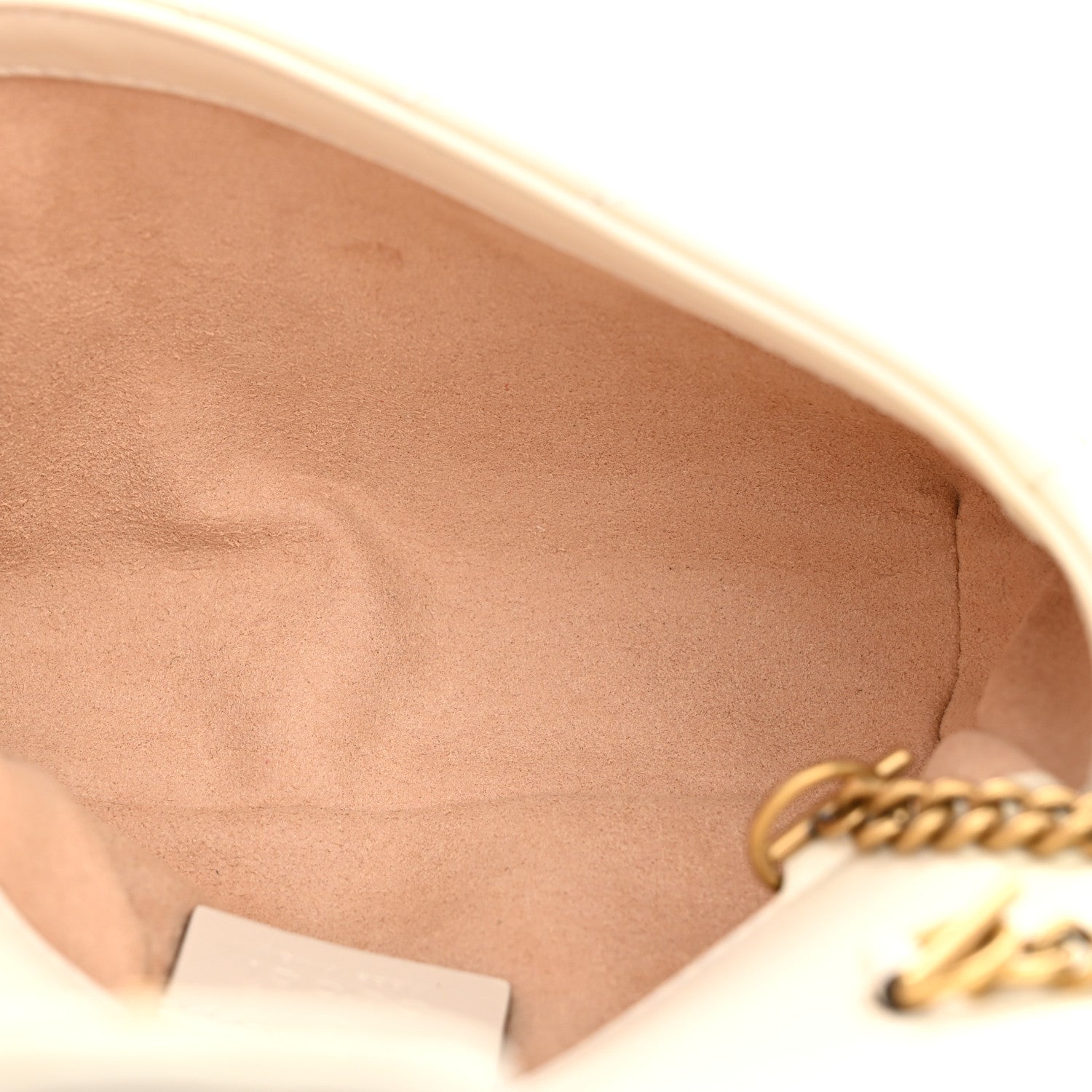 Gucci Calfskin Matelasse Super Mini GG Marmont Shoulder Bag White 5 of 10