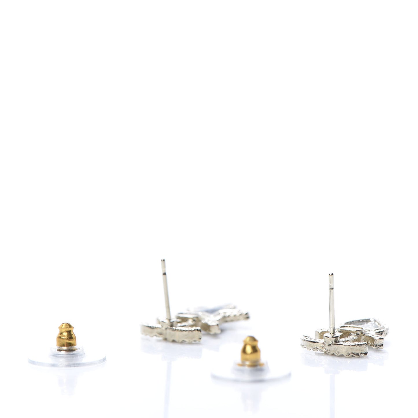 Crystal Enamel CC Star Heart Earrings Gold