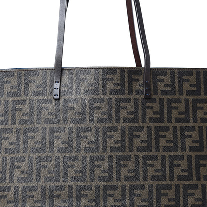 Fendi Zucca Spalmati Medium Roll Tote Tobacco Blue 7 of 15
