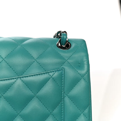 Chanel Lambskin Quilted Jumbo Double Flap Turquoise 12 of 15
