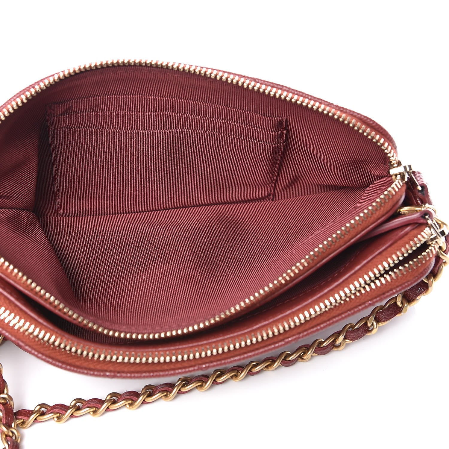 Chanel Iridescent Caviar Quilted Small Clutch With Chain Red 7 of 13