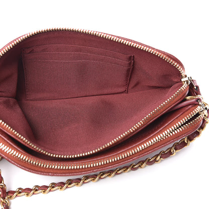 Chanel Iridescent Caviar Quilted Small Clutch With Chain Red 7 of 13