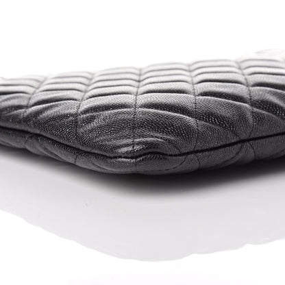 Chanel Iridescent Caviar Quilted Large Cosmetic Case Black 5 of 9