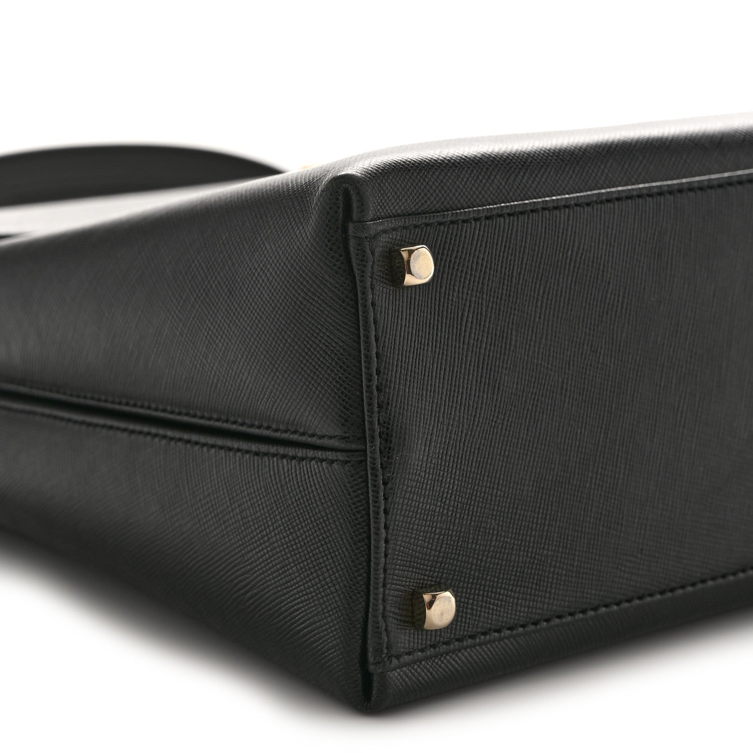 Salvatore Ferragamo Hammered Calfskin Gancini Top Handle Bag Black 8 of 9