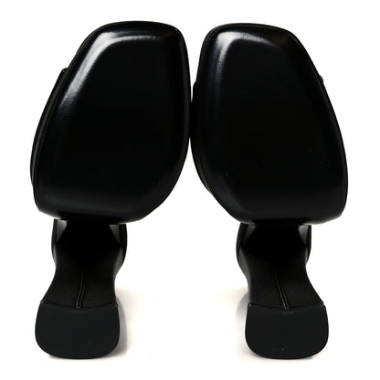 Saint Laurent Crepe Satin Boogie 110 Mule Sandals 37 Black 6 of 10