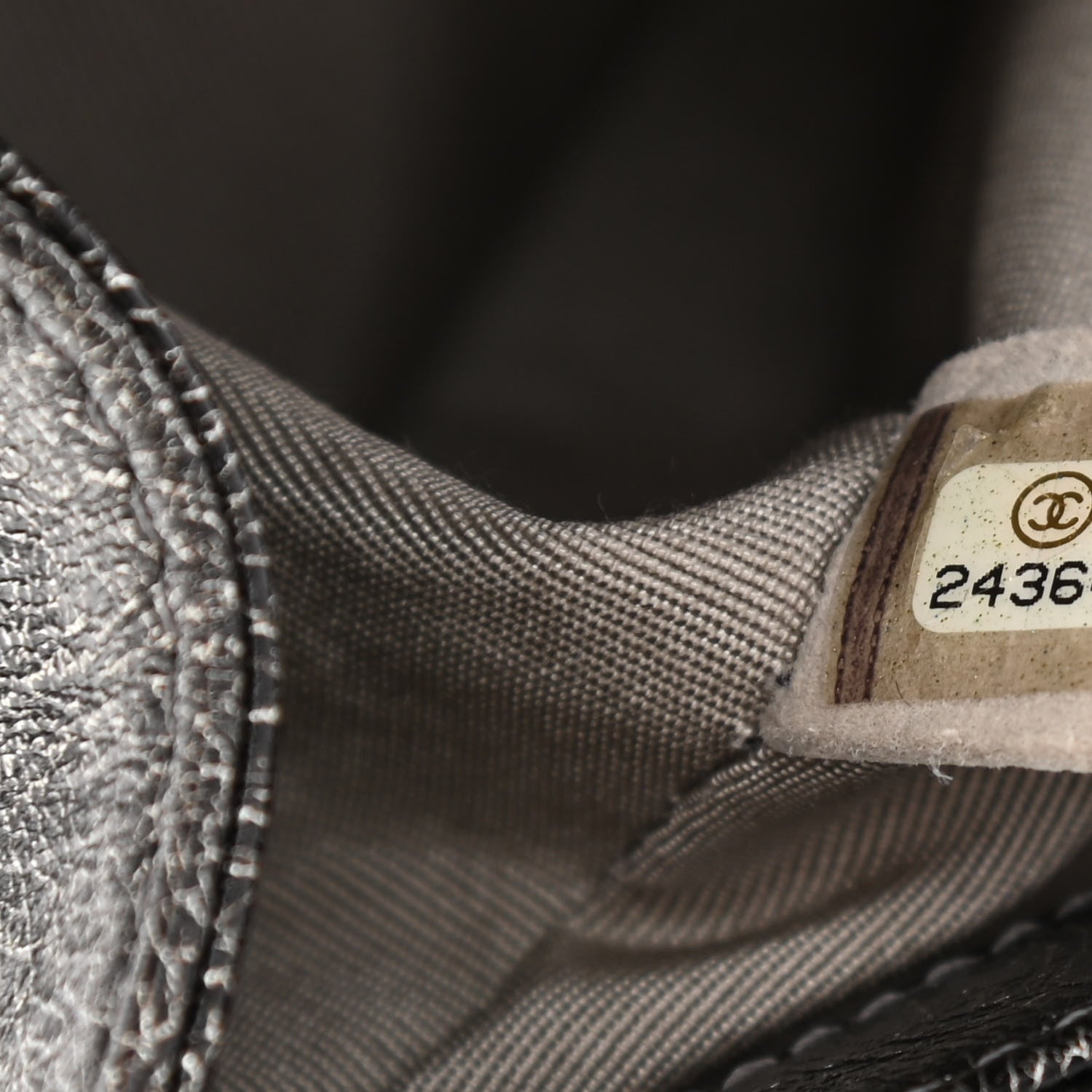 Chanel Cracked Metallic Calfskin Quilted Medium Boy Flap Dark Silver 7 of 12